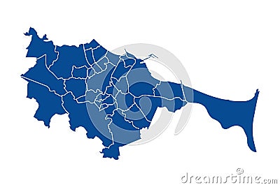 Map of Gdansk districts Stock Photo